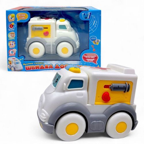 Машинка музична 65747 WToys "Швидка Допомога", на укр.мові, світло, мелодії, пісні, інерція, в коробці (6945717414839) | Зображення 2