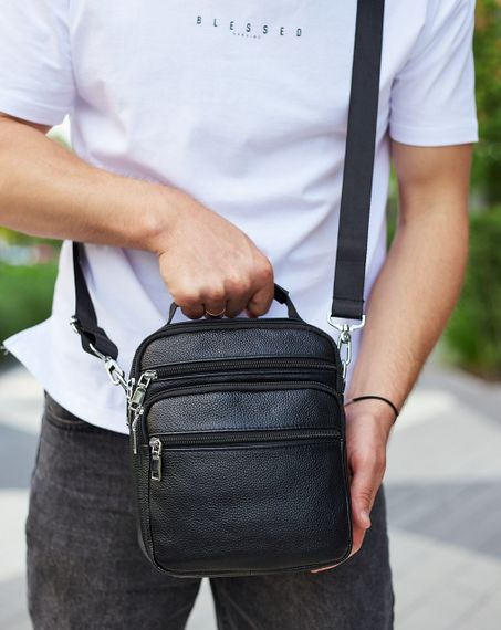 Чоловіча чорна шкіряна сумка-барсетка на кожен день Bexhill A25-228C | Зображення 2