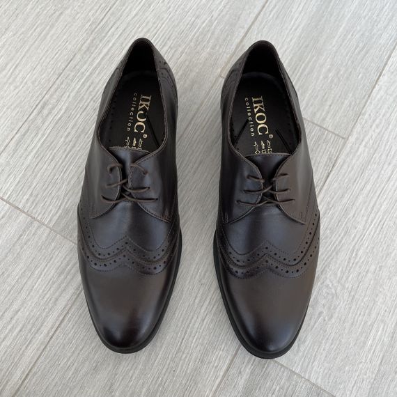 Кожаные коричневые туфли IKOS 41 44 размер | Зображення 8