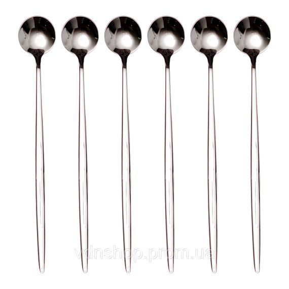 Набор десертных ложек 6 штук нержавеющей стали 20.5 (см) Серебро HP-8-32 | Зображення 1