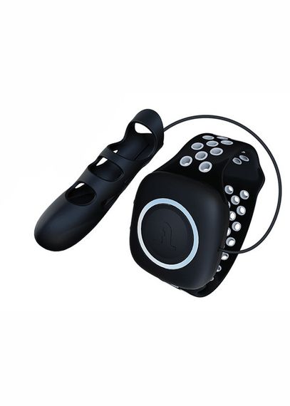 Вибронасадка на палец с браслетом Adrien Lastic черно-серый, размер L sexstyle