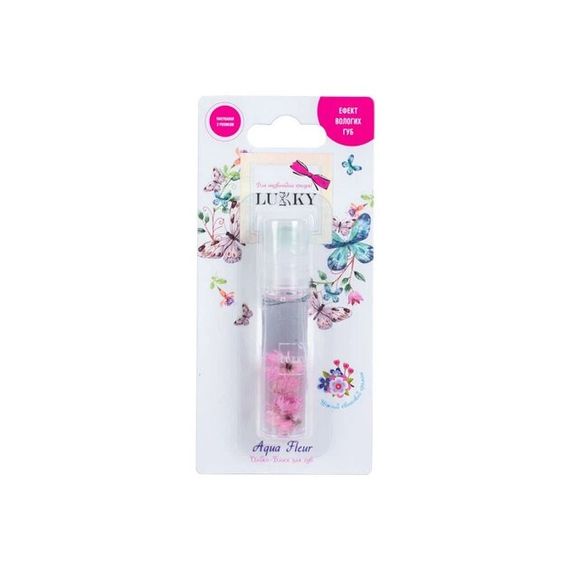 Олійка-блиск для губ в ролику Lukky Aqua Fleur з рожевими квітами T22004 Рожевий shop (2000989678632) | Зображення 1