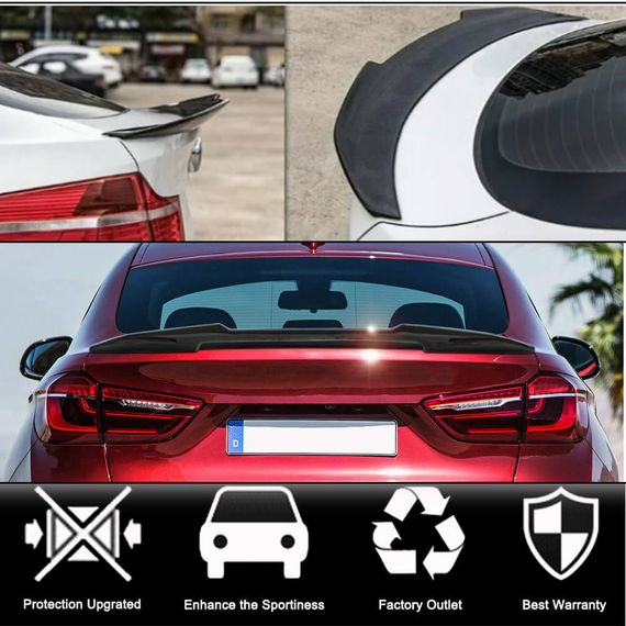 Спойлер крышки багажника Карбон V2 для BMW X6 F-16 2014-2019 гг | Зображення 1