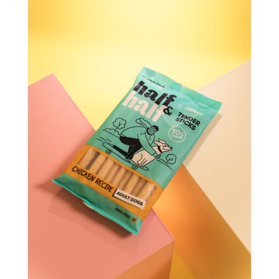 Ласощі HalfHalf м ясні палички для собак, з куркою 100 г | Зображення 1