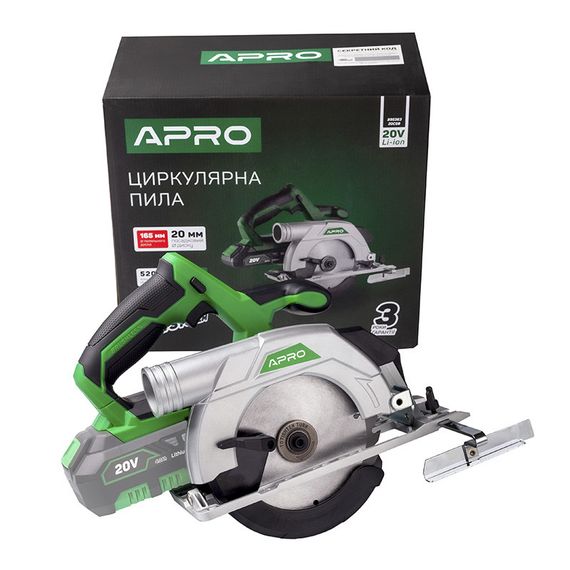 Циркулярная пила бесщеточная APRO 20CSB, 20В, 165мм, без АКБ | Зображення 1