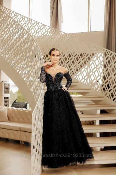 Чорна випускна сукня, розмір 42-44 | Зображення 1