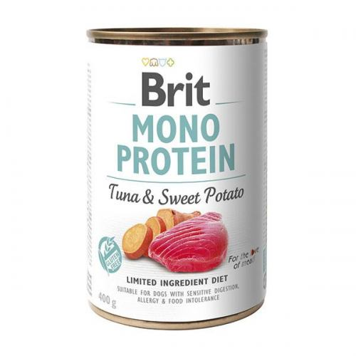 Влажный корм Brit Mono Protein для взрослых собак с тунцом и картофелем 400г*6шт