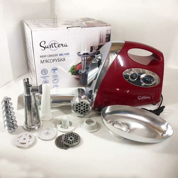 Електром'ясорубка Suntera SMG-5420R 1800 Вт, електром'ясорубка соковитискач для томатів, м'ясорубка для дому | Зображення 3