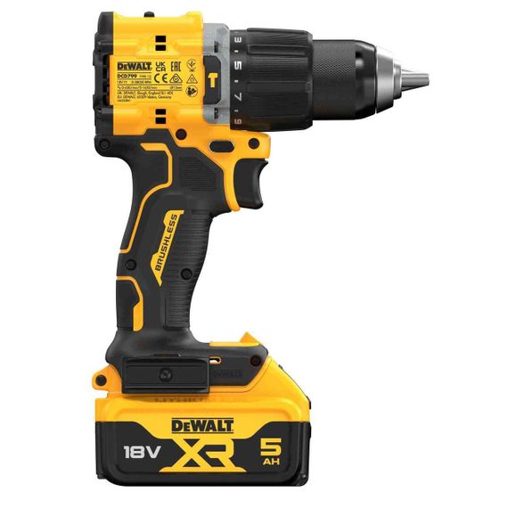Дрель-шуруповёрт аккумуляторная бесщёточная ударная DeWALT DCD799P2T | Зображення 4