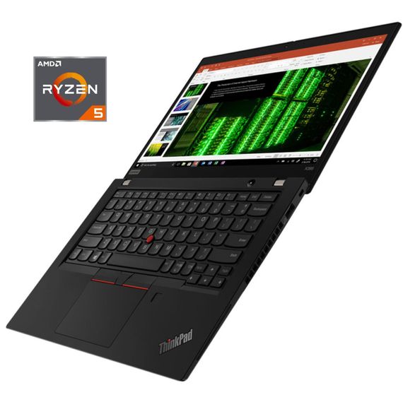 Ультрабук Б-клас Lenovo ThinkPad Х395 / 13.3" (1920x1080) TN / AMD Ryzen 5 PRO 3500U (4 (8) ядра по 2.1 - 3.7 GHz) / 8 GB DDR4 / 256 GB SSD / AMD Radeon Vega 8 Graphics / WebCam б/в