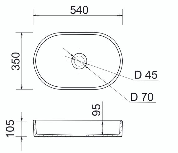 Раковина накладная Adamant BESTE NEW, овальная (100002850) | Зображення 8