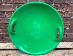 Санки-ледянка (круглі)  "Сніговик" , колір зелений