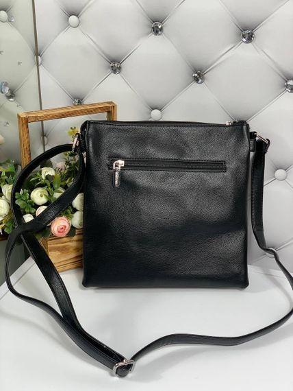 Сумка месенджер крос-боді на довгому ремінці через плече Чорна | Зображення 9