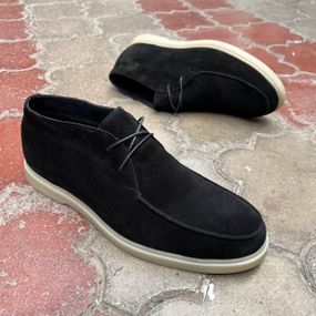 Замшевые ботинки - лоферы утепленные байкой 49 размер