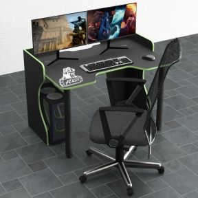 Стол компьютерный Comfy-Home Rasin RS-6 черный черныйзеленый
