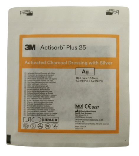 Актісорб Плюс Actisorb Plus 25, пов'язка, 10,5 x 10,5 см, 1 шт | Зображення 1