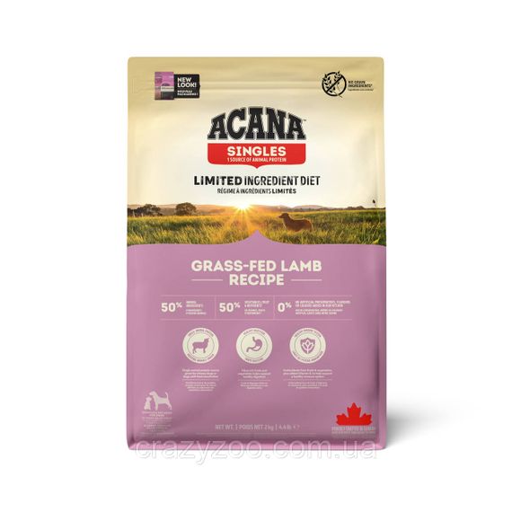 Сухой корм для собак всех пород Acana Grass-Fed Lamb c ягненком 2 кг a57020