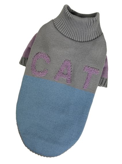 Светр для котiв в'язаний CAT блакитно сірий SC-9 | Зображення 2