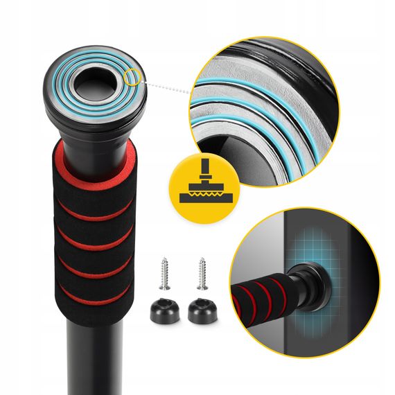 Турнік розсувний 4FIZJO Basic 61.5-100 см Black/Red (P-5905973402712) | Зображення 5