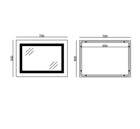 Дзеркало Mixxus WARM MR12-70x50-REVERSE з LED Touch, Anti-fog, димером, регулюванням яскравості (MI6670) | Зображення 1