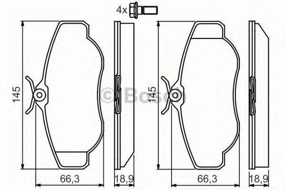 Колодка гальм. диск. LANDROVER 98- задн. (вир-во Bosch) BOSCH 0986424565 на LAND ROVER DISCOVERY Mk II (LJ, LT)