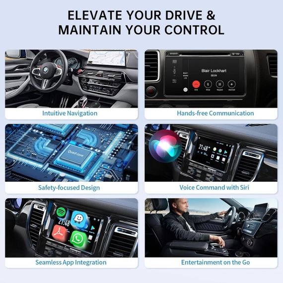 Бездротовий адаптер CarPlay Plug & Play, перетворення дротового Карплей для iPhone iOS 10+ для авто з 2015 року | Зображення 2