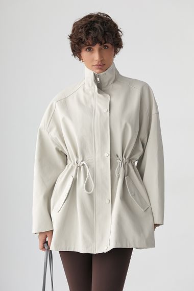 Жіноча вітровка-парка  на блискавці - сірий цвет, L (є розміри) | Зображення 4