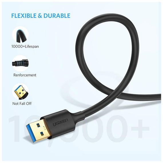 Дата кабель USB 3.0 AM/AM 1.0m US128 black Ugreen (10370) | Зображення 2