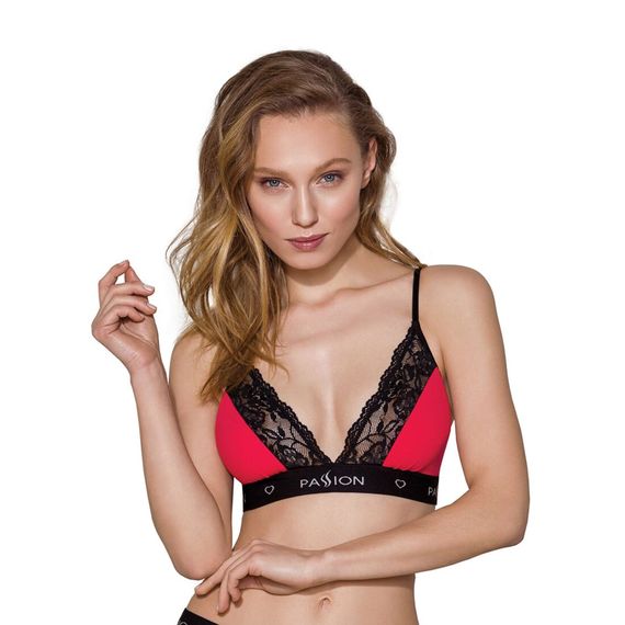 Еластичний топ з мереживом Passion TOP red-black, M