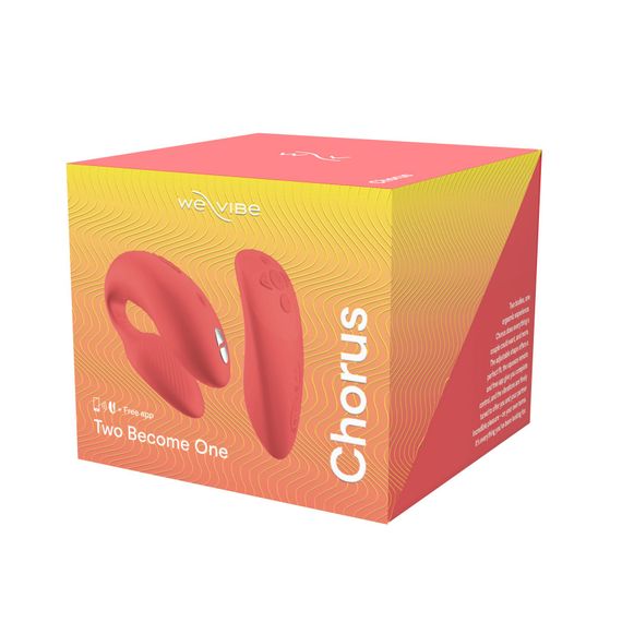 Смарт-вібратор для пар We-Vibe Chorus Crave Coral, сенсорне керування вібраціями стисненням пульта | Зображення 8