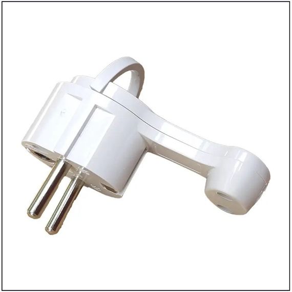 Вилка В 16 евро с/к белая угловая откидная ручка Ny95000732 | Зображення 1