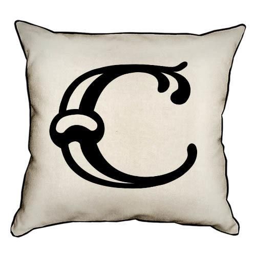 Подушка з мішковини Letter C 45x45 см (45PHB_ABC005_WH)