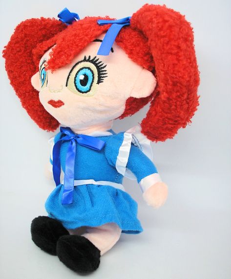 Поппі м'яка іграшка дівчинка з червоним волоссям в синій сукні Poppy playtime | Зображення 4