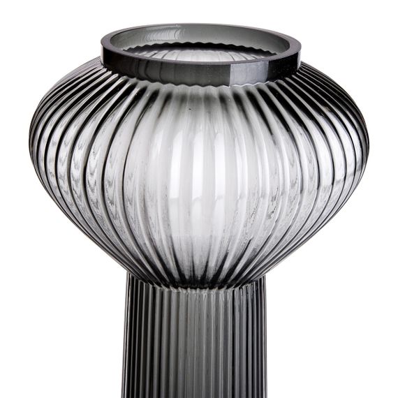 Скляна ваза 30 см сіра HP-1718 | Зображення 1