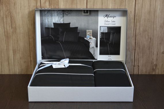 Комплект постільної білизни First Choice Deluxe Satin 200х220 Modalife Black | Зображення 3