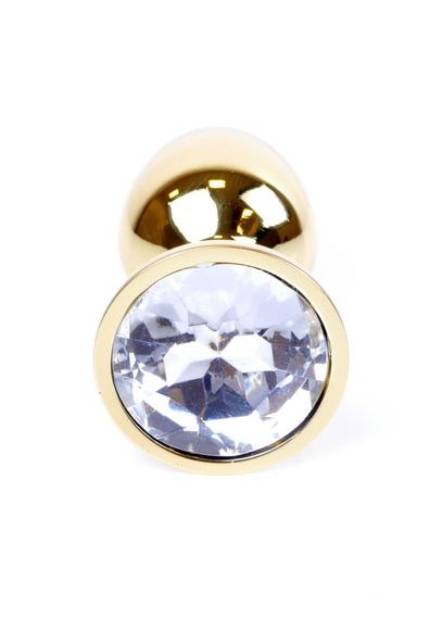 Анальна пробка - Jewellery Gold Plug Clear | Зображення 1