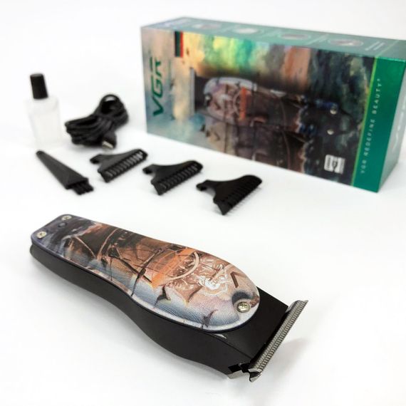 Професійний триммер для стрижки волосся та бороди VGR V-953 з насадками, окантувальна машинка | Зображення 8