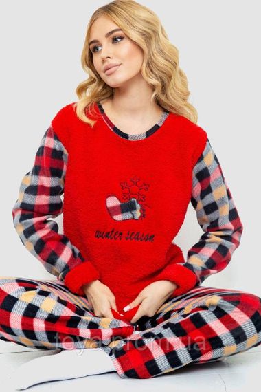 Пижама женская махра, цвет красный, размеры L, XL, XXL FA_008431 | Зображення 1