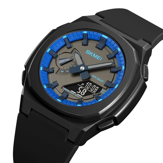 Чоловічий годинник Skmei 2091BKBUBK Black-Blue-Black | Зображення 1