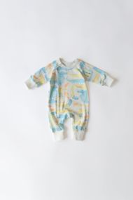 Ромпер на блискавці інтерлок принт Крокодил світлий