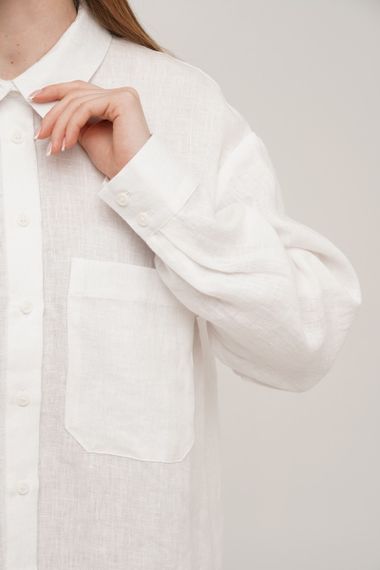 Сорочка SoundSleep Linen лляна L біла (653590753322) | Зображення 3