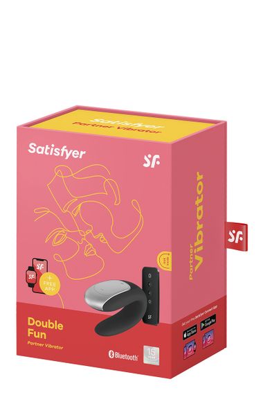 Вібратор для пар з фірмовим пультом керування Satisfyer Double Fun, чорний Sex Aura | Зображення 1