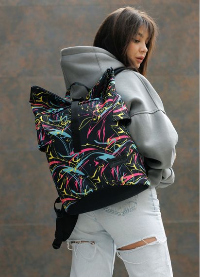 Жіночий рюкзак Sambag RollTop KZN чорний ABSTRACT 41 х 27 х 18 см (24300707) | Зображення 4