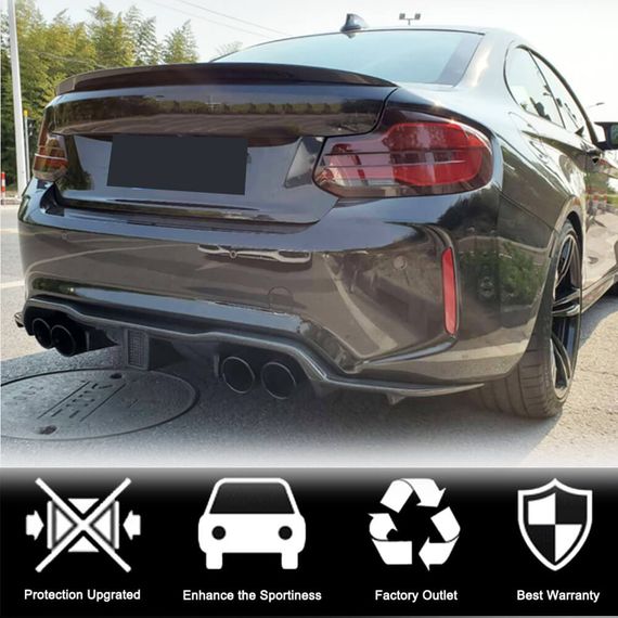 Дифузор заднього бампера V7 (для F87 M2/M2С, Карбон) для BMW 2 серія F22/23 2014-2021 рр | Зображення 1