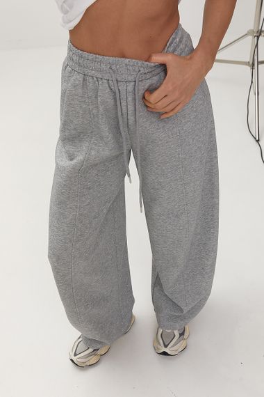 Вільні однотонні спортивні штани - сірий цвет, L (є розміри)