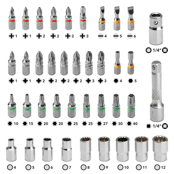 Викрутка з набором біт Trotec 40 pieces Bit and Socket Wrench Set (6200001005) | Зображення 5