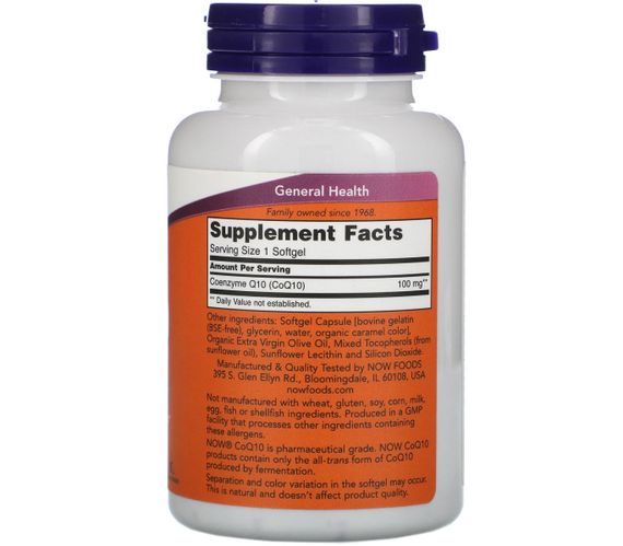 Коензим NOW Foods CoQ10 100 mg 150 Softgels | Зображення 1