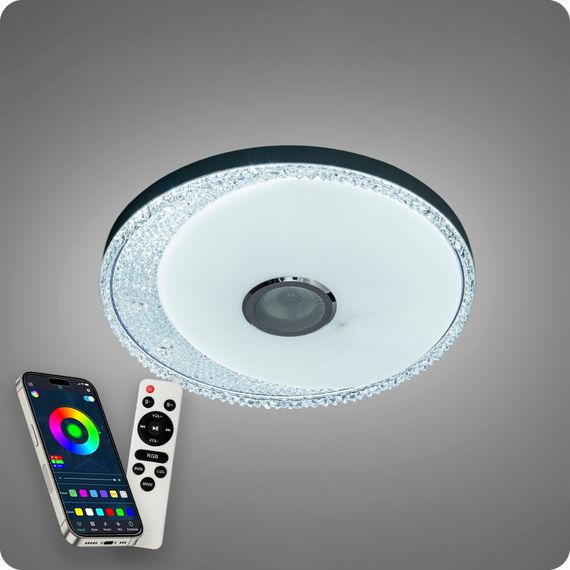 Люстра світлодіодна 517 Dlight RGB з пультом і  колонкою 80Вт Білий (02160) | Зображення 5