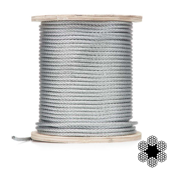 Трос d 8мм DIN 3060 (6х19+FC) оцинкованная сталь 100 м APRO