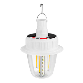 Светодиодная LED лампа на солнечной батарее T38, COB+SMD(RGB), 2АКБx18650, крюк, ЗУ Type-C